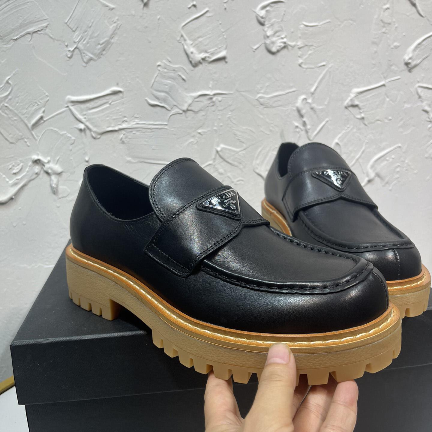 Prada Leather Loafers In Black - EUR FASHION