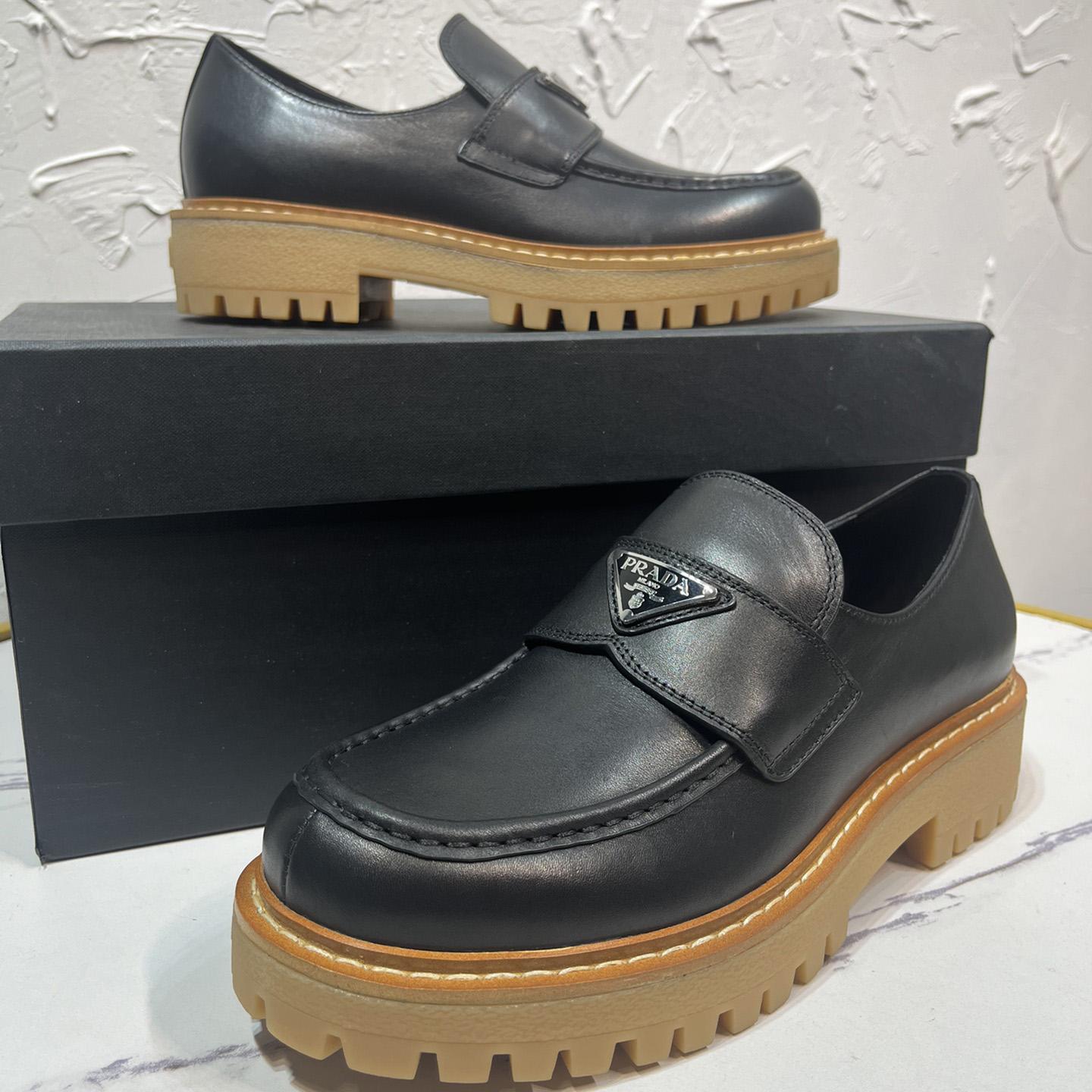 Prada Leather Loafers In Black - EUR FASHION