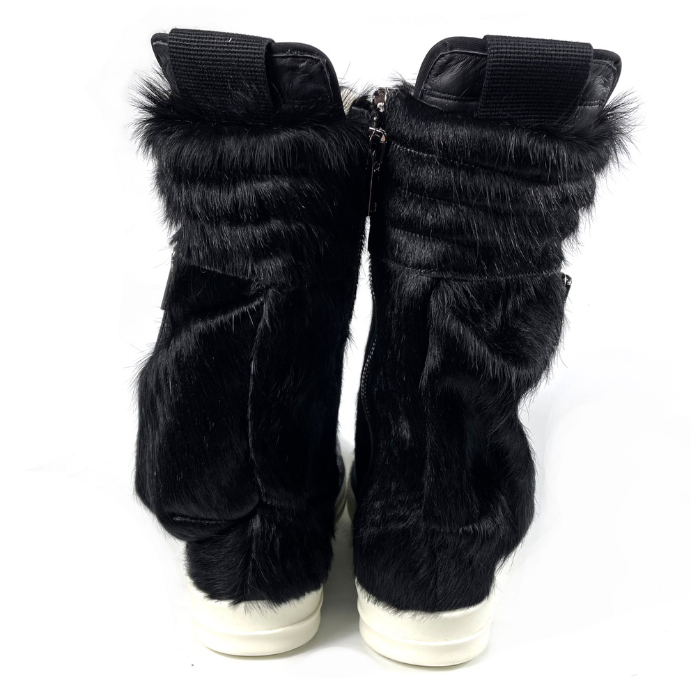 Rick Owens Black Pony Hair Cargobasket - EUR FASHION