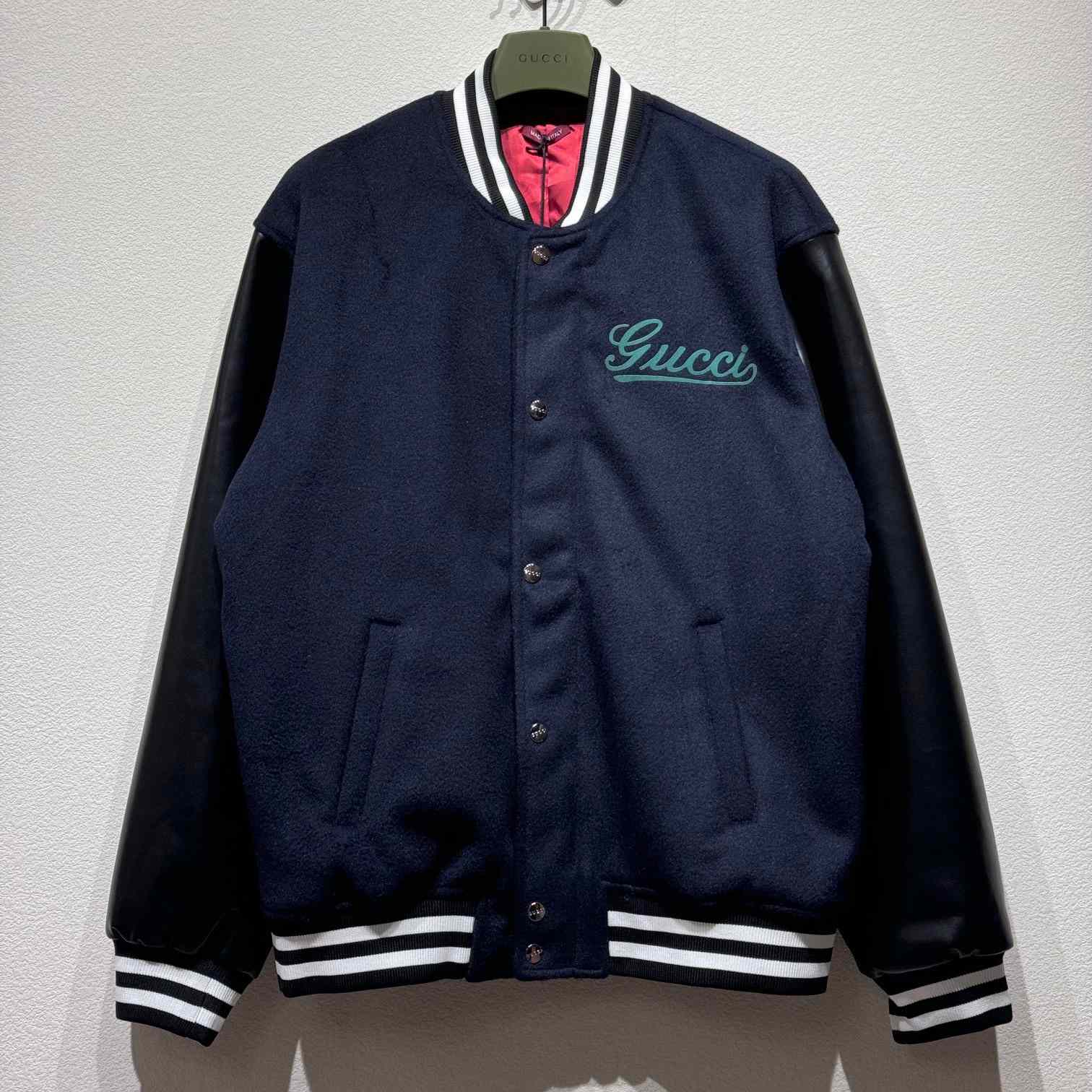 Gucci Wool And Leather Varsity Jacket - EUR FASHION