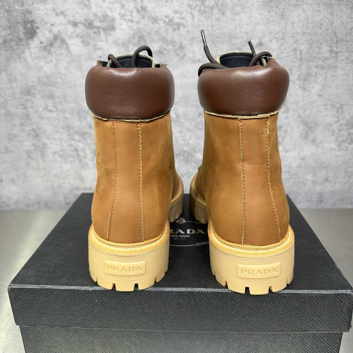 Prada Lug-sole Leather Boots - EUR FASHION