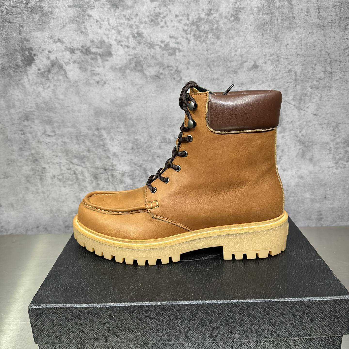 Prada Lug-sole Leather Boots - EUR FASHION