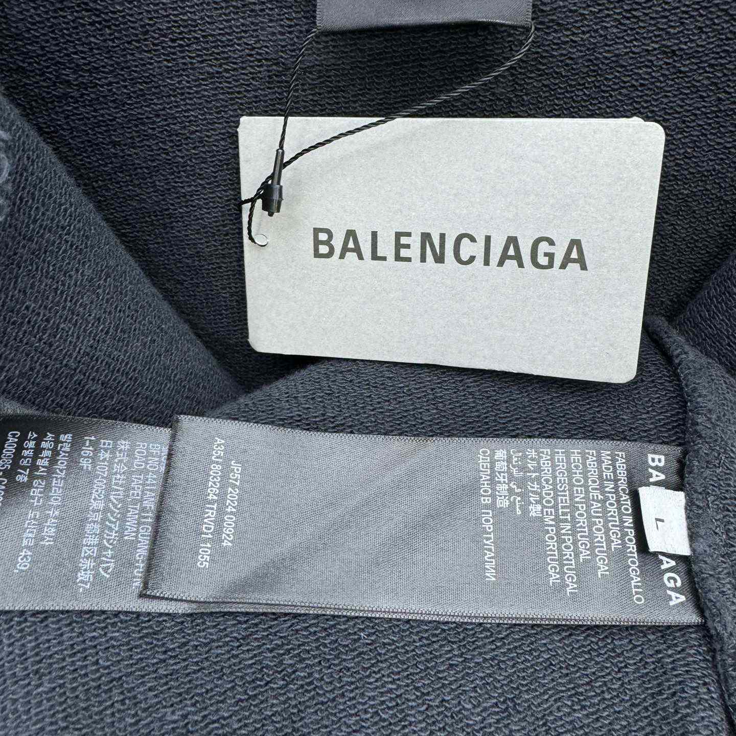 Balenciaga Planet Earth Zip-Up Hoodie Regular Fit Wash Black - EUR FASHION