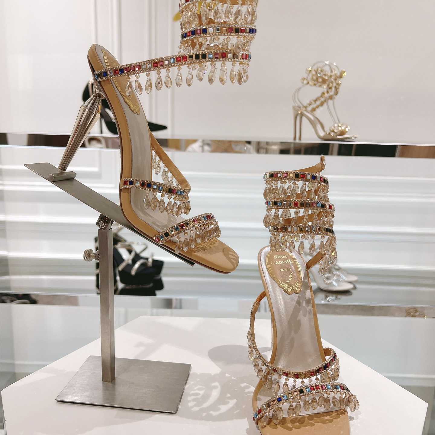 Rene Caovilla Natural Chandelier Sandals - EUR FASHION