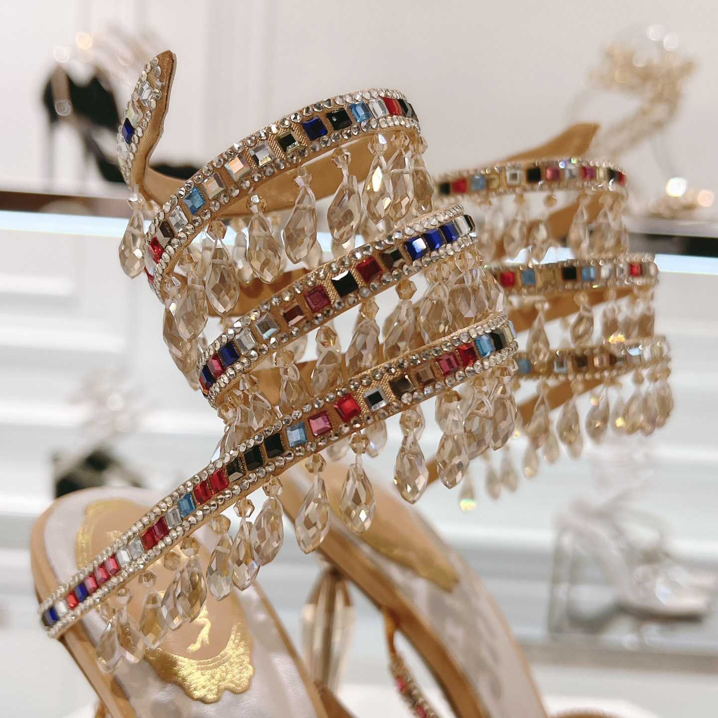 Rene Caovilla Natural Chandelier Sandals - EUR FASHION