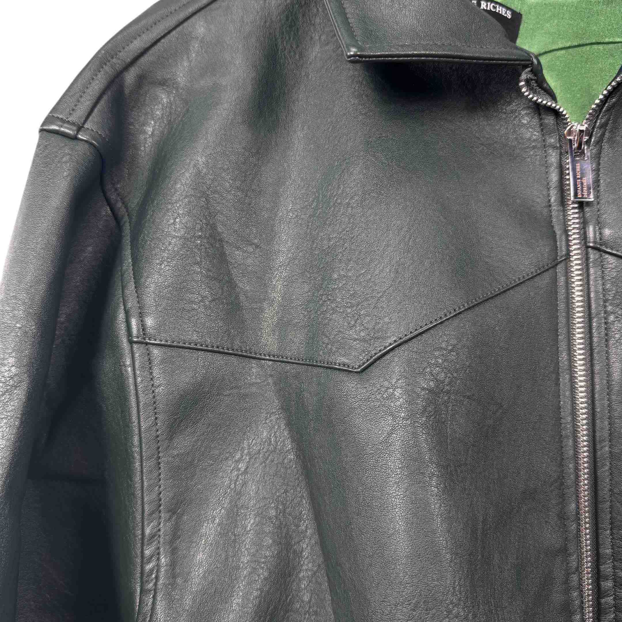 Enfants Riches Deprimes Green Western Leather Jacket - EUR FASHION