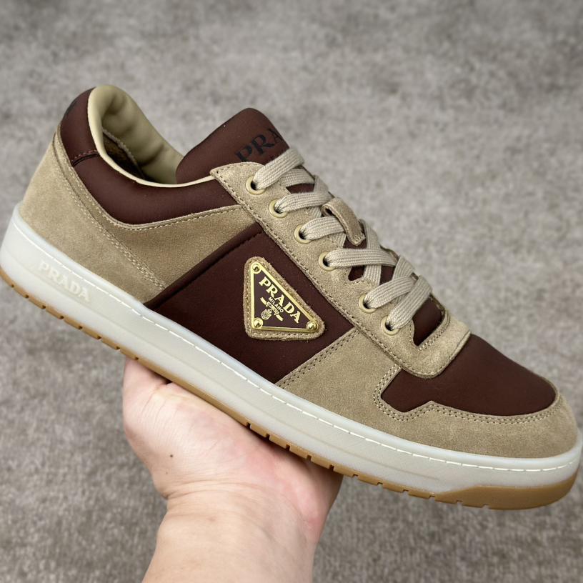 Prada Downtown Suede And Re-Nylon Sneakers - EUR FASHION