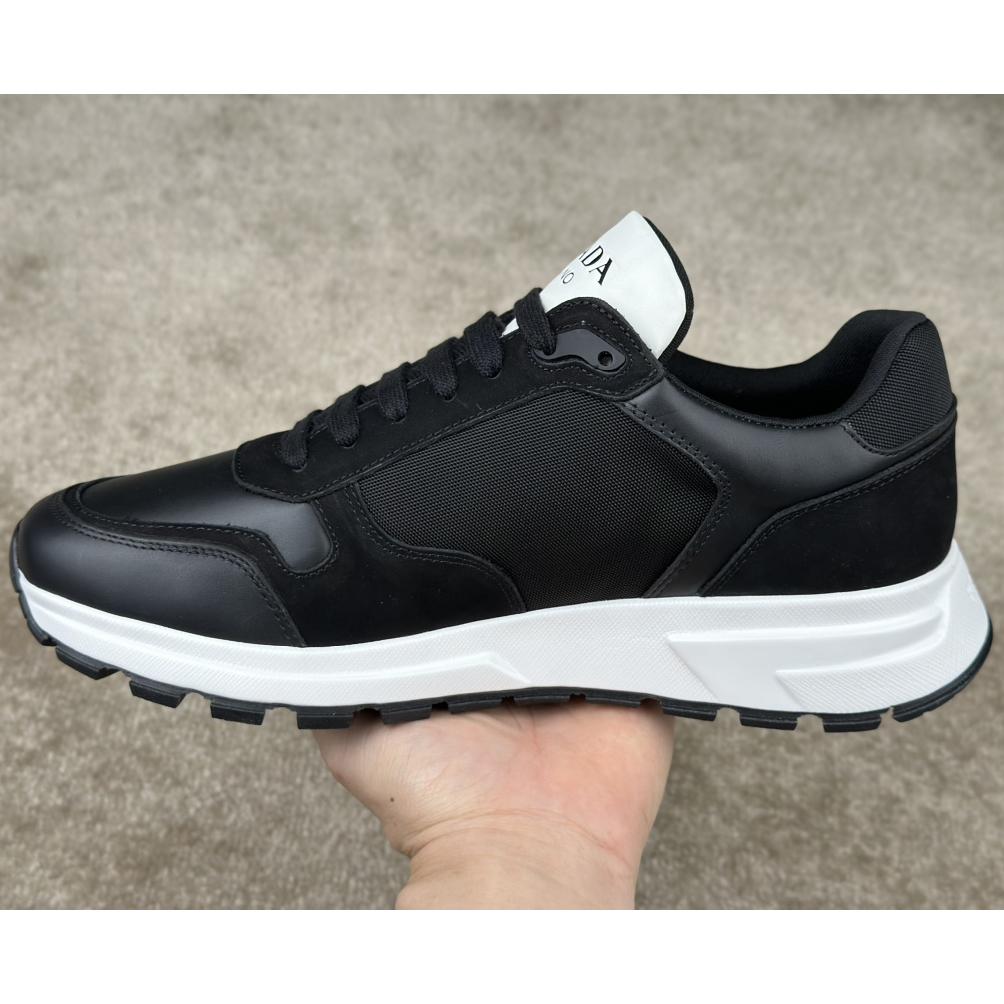 Prada Leather And Re-Nylon Sneakers - EUR FASHION