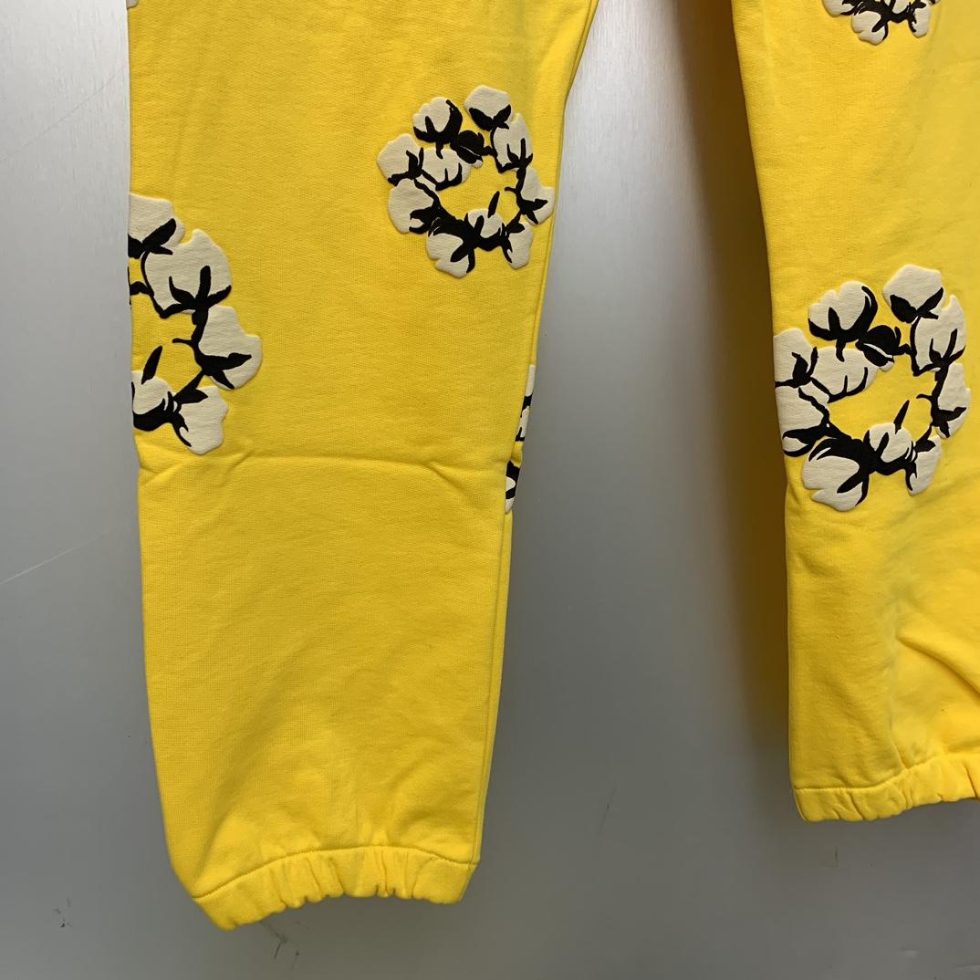 Denim Tears Cactus Tears Wreath Sweatpants Yellow - EUR FASHION