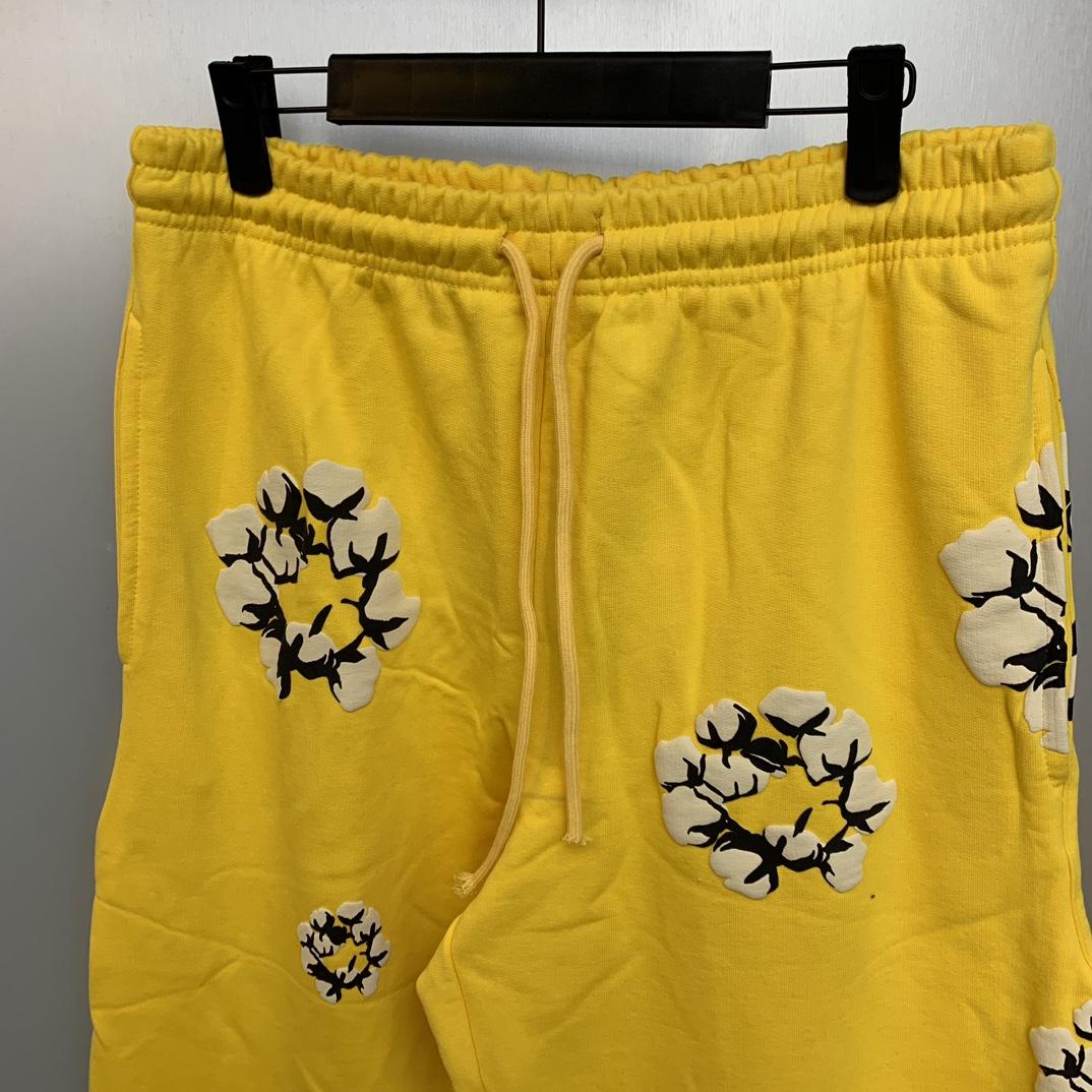 Denim Tears Cactus Tears Wreath Sweatpants Yellow - EUR FASHION