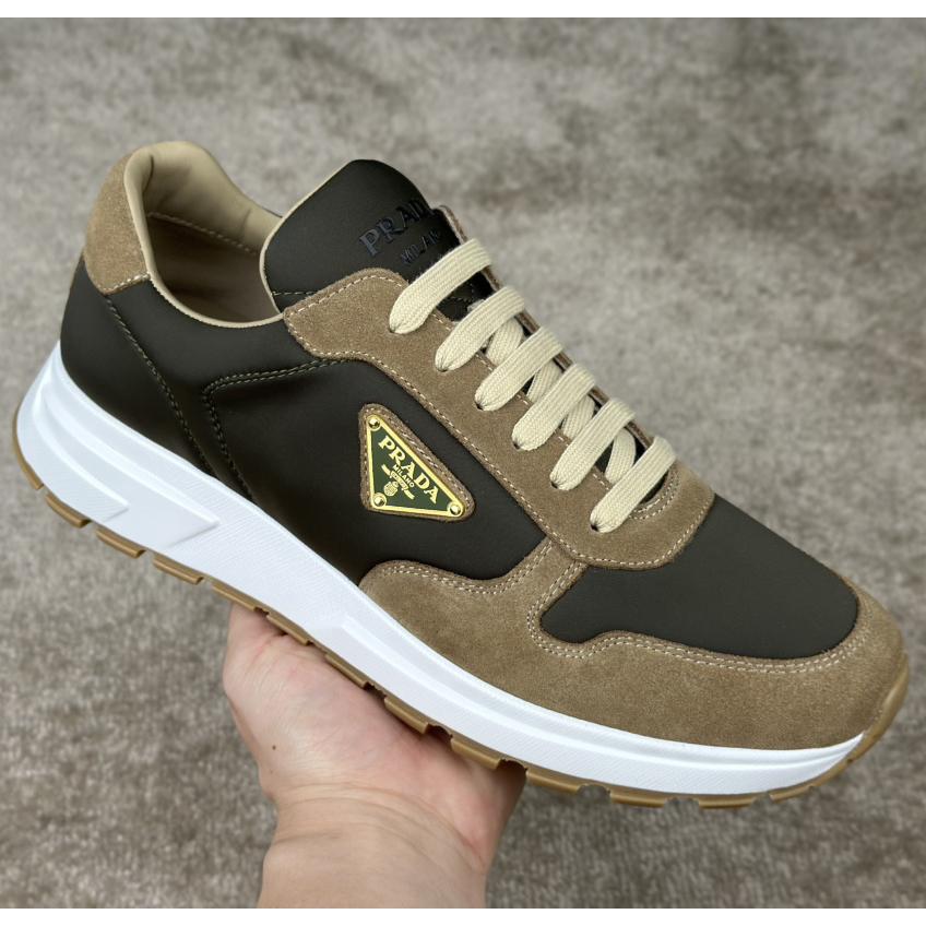 Prada Leather And Re-Nylon Sneakers - EUR FASHION