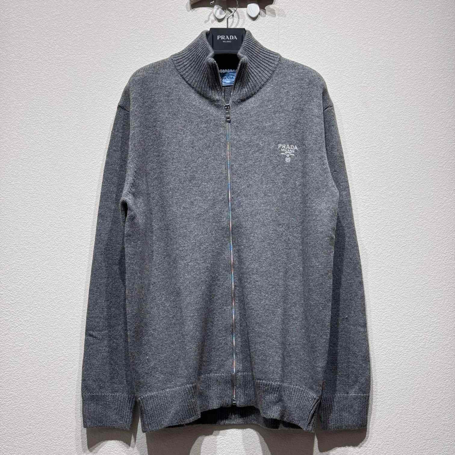 Prada Logo-embroidered Cashmere Cardigan - EUR FASHION