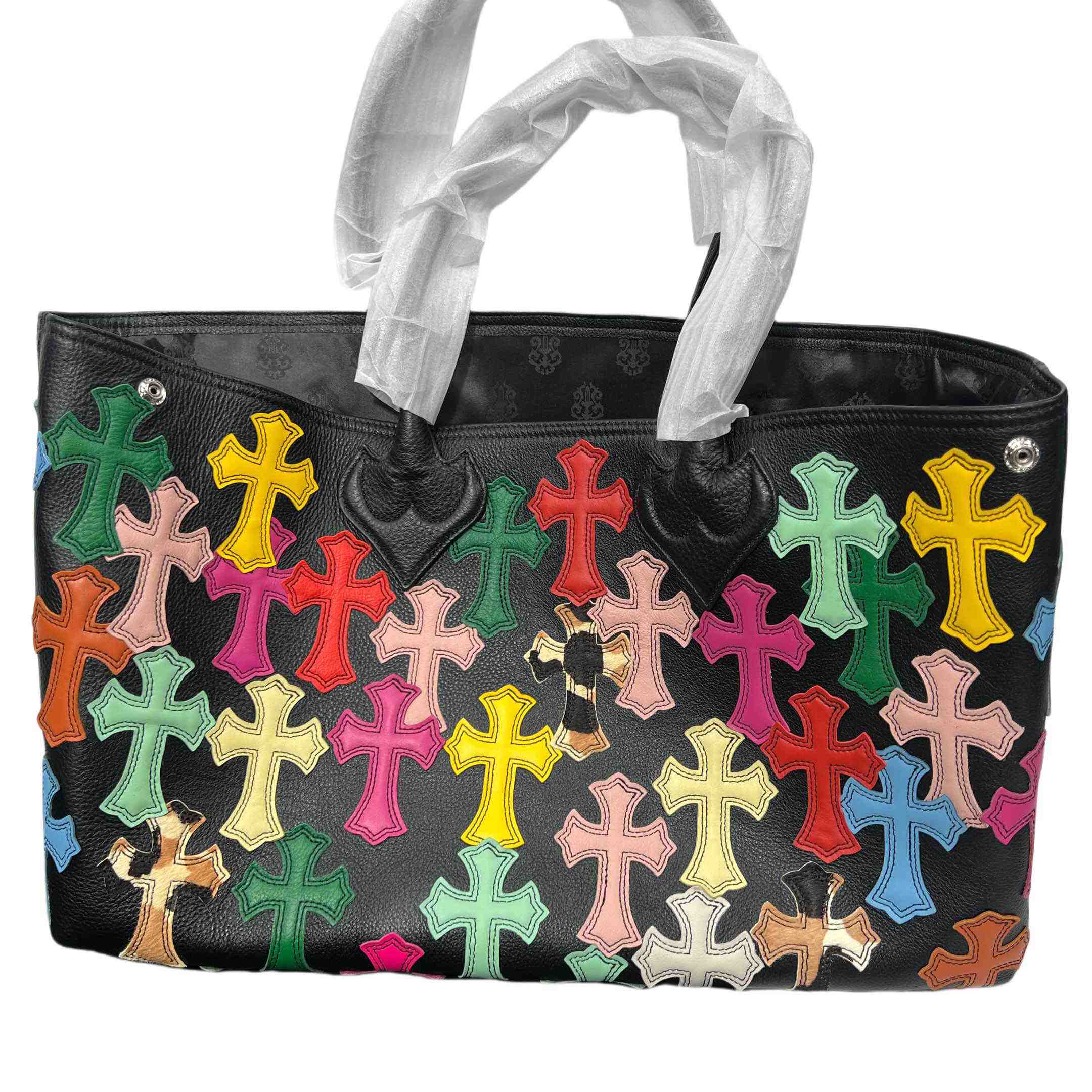 Chrome Hearts All-Over Cross Patch Leather Tote Bag  （47-29-12cm） - EUR FASHION