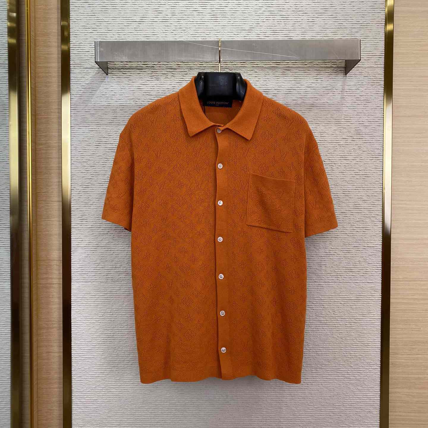 Louis Vuitton Monogram Pointelle Short-Sleeved Cotton Shirt   1AFQSY - EUR FASHION