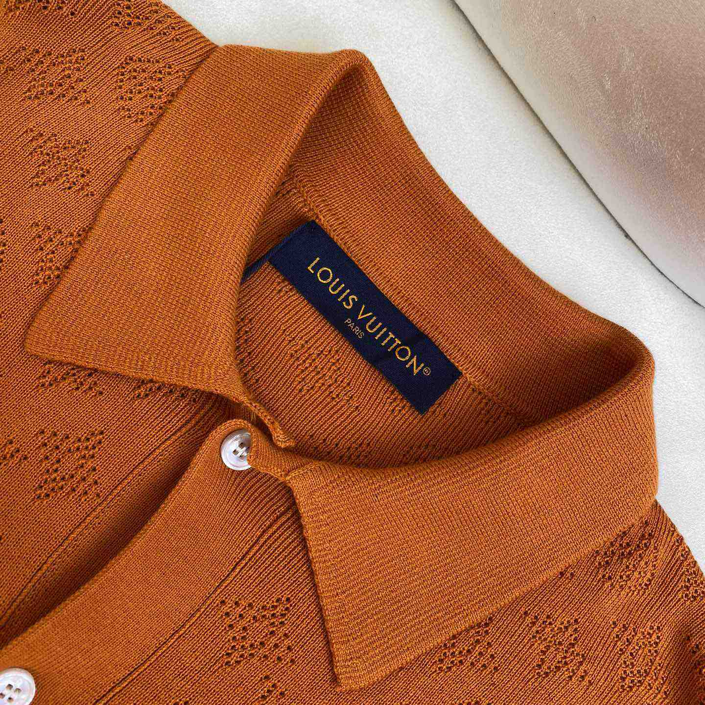Louis Vuitton Monogram Pointelle Short-Sleeved Cotton Shirt   1AFQSY - EUR FASHION