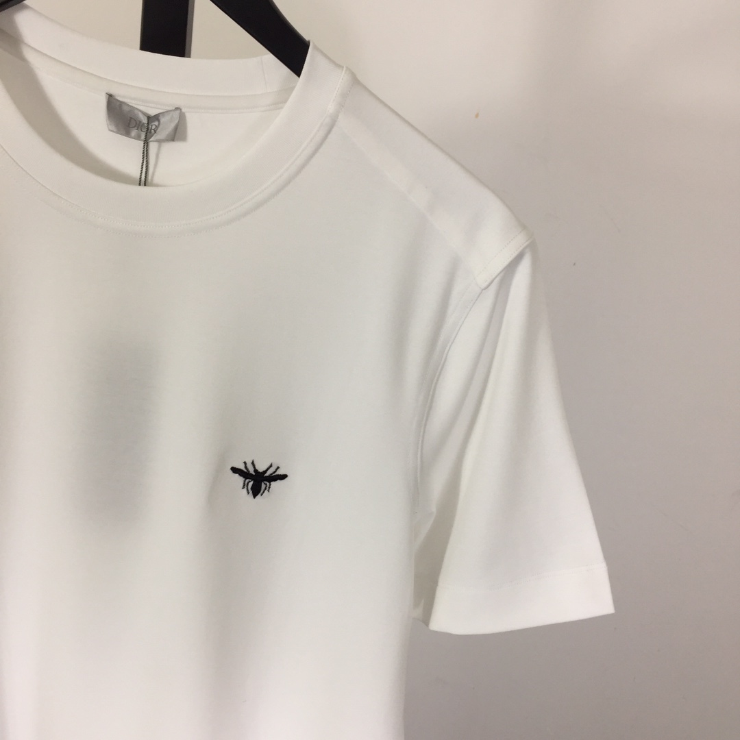 Dior Cotton T-Shirt With Bee Embroidery - EUR FASHION