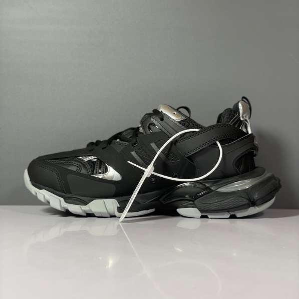 Balenciaga Track Sneaker In Black And Silver Mesh And Nylon - EUR FASHION
