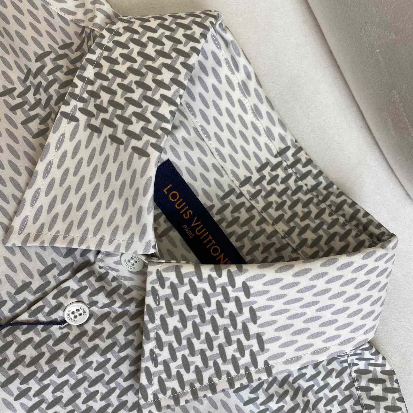 Louis Vuitton Damier Long-Sleeved Classic Cotton Shirt   1AFJDA - EUR FASHION