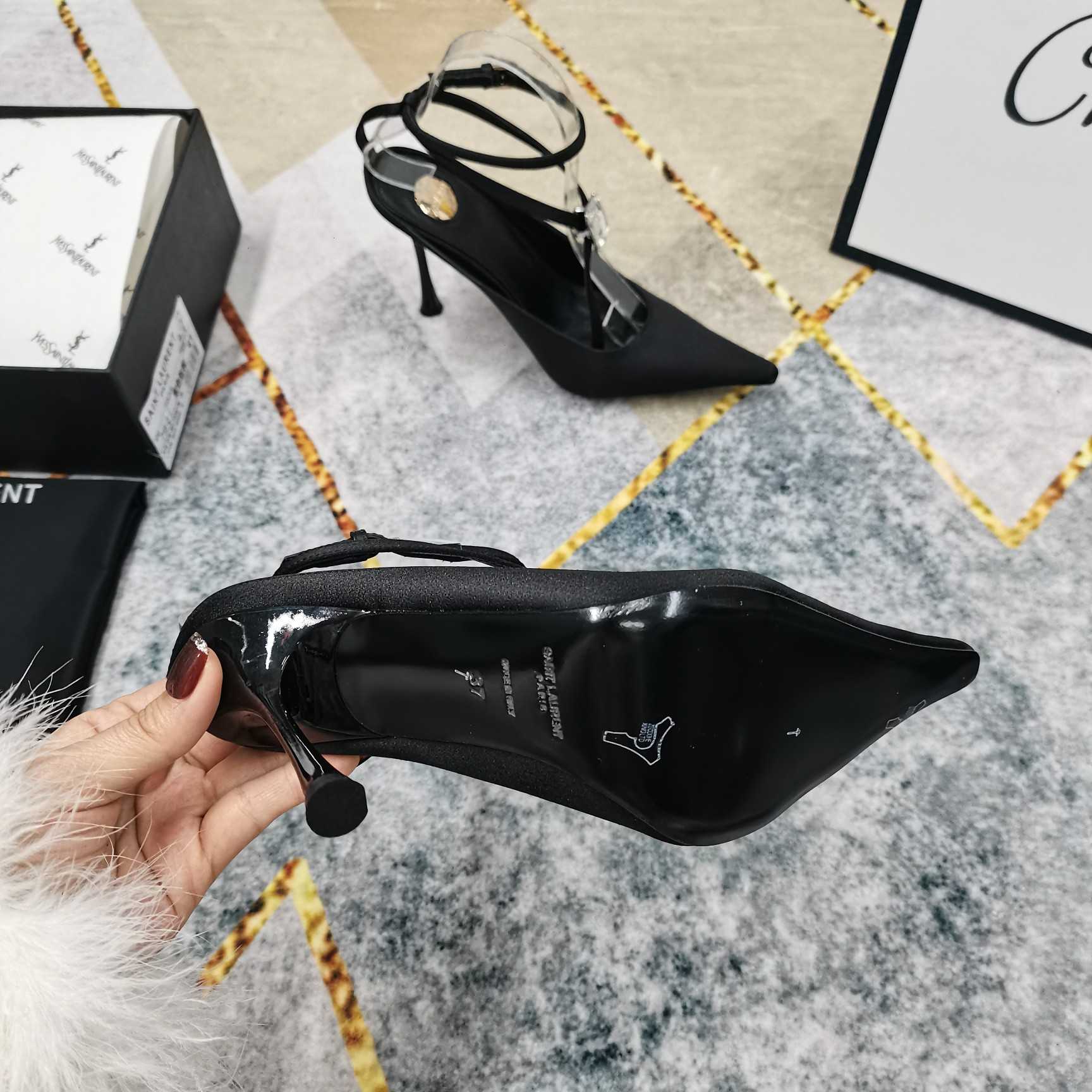 Saint Laurent Harlow Pumps In Satin Crepe And Crystals - EUR FASHION