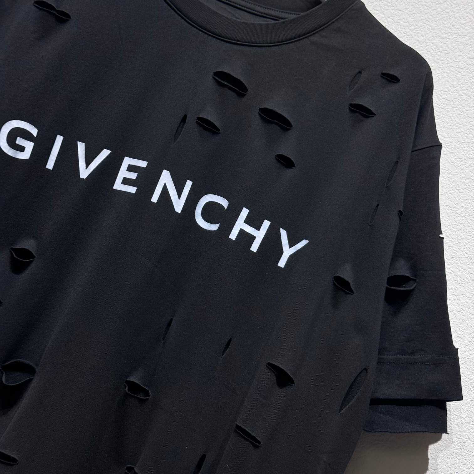 Givenchy Black Destroyed T-Shirt  - EUR FASHION