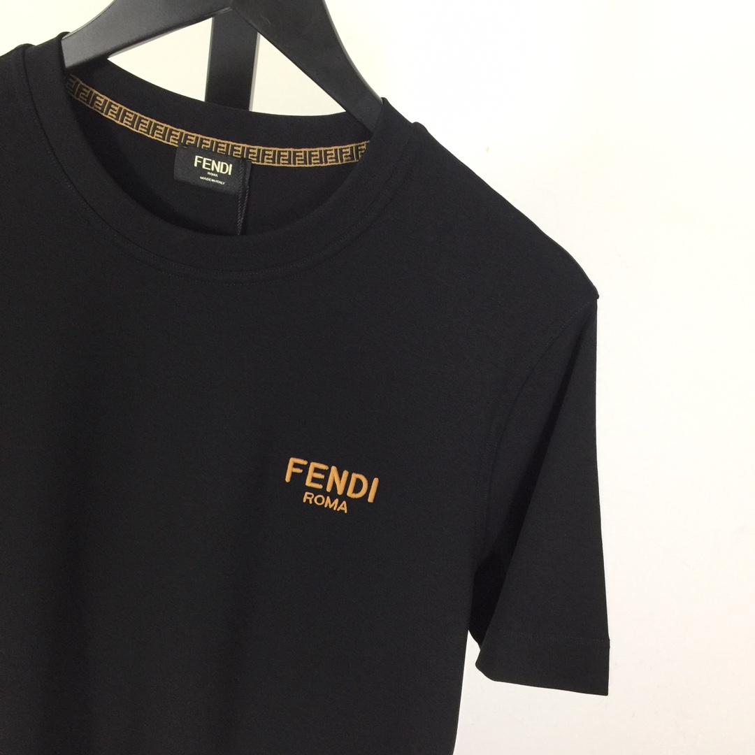 Fendi Cotton Jersey T-shirt With Embroidery - EUR FASHION
