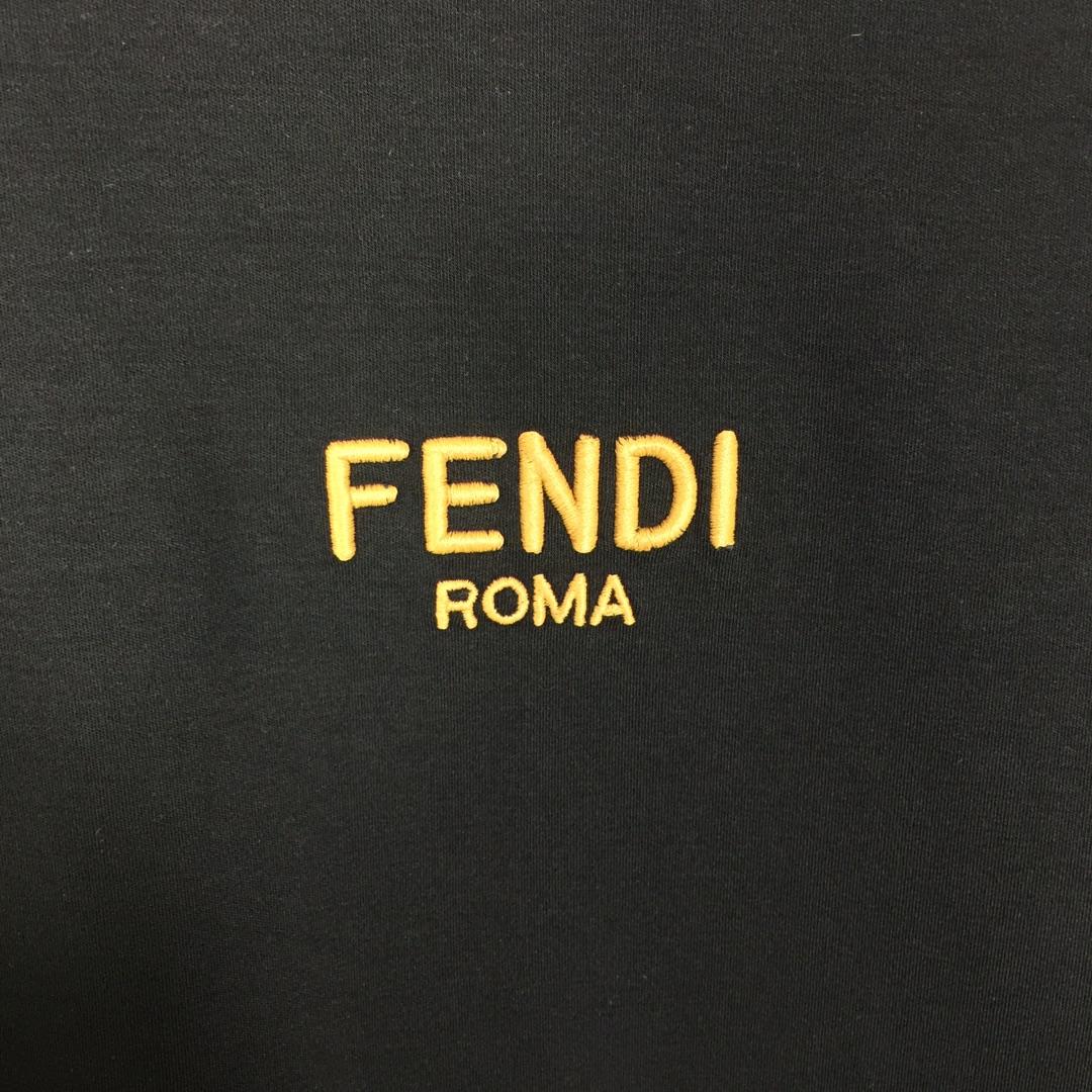 Fendi Cotton Jersey T-shirt With Embroidery - EUR FASHION