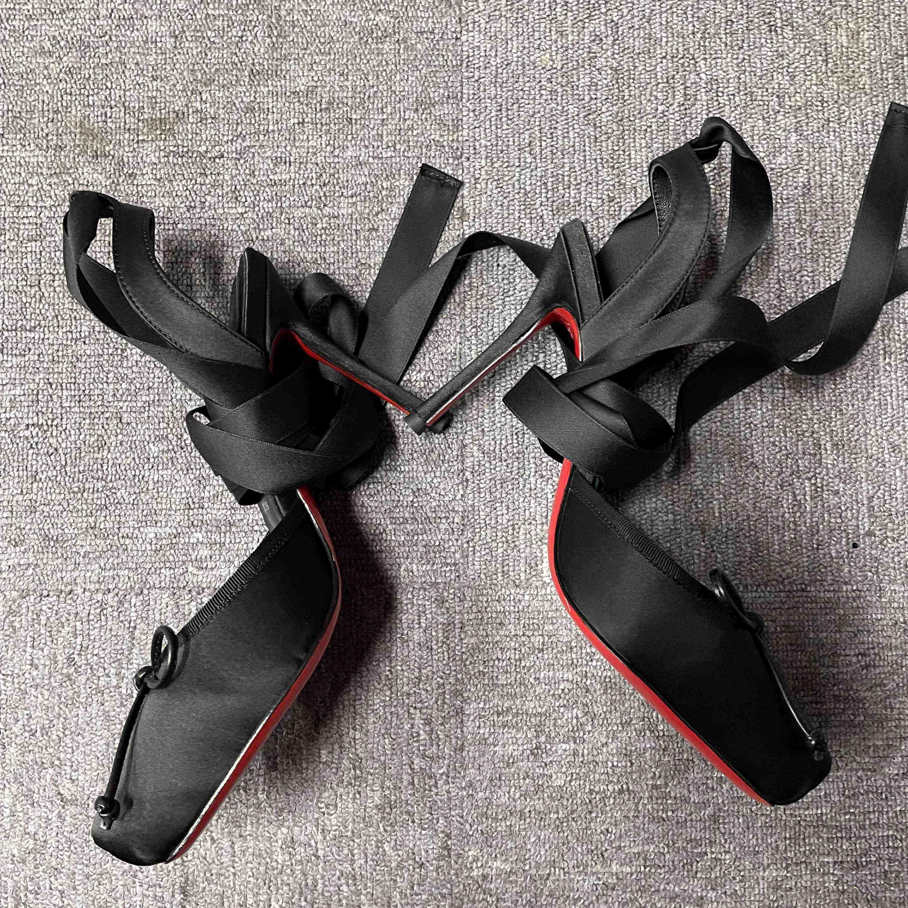 Christian Louboutin Cassia Lace-Up Slingback Pumps - EUR FASHION