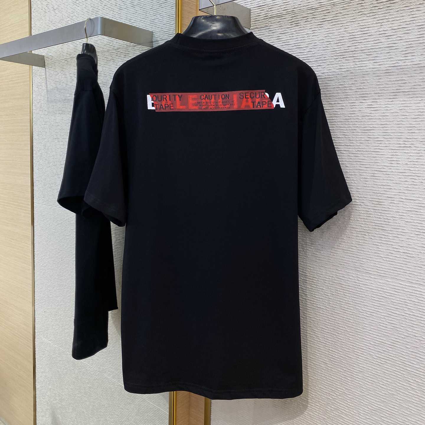Balenciaga Taped Balenciaga Back T-Shirt Medium Fit In Black - EUR FASHION