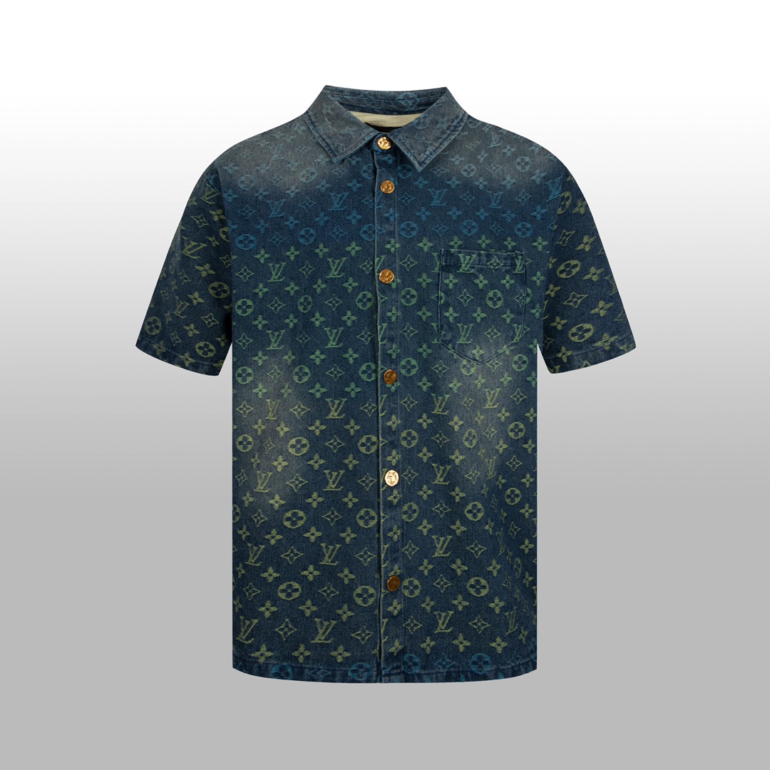 Louis Vuitton Rainbow Monogram Short-Sleeved Denim Shirt - EUR FASHION
