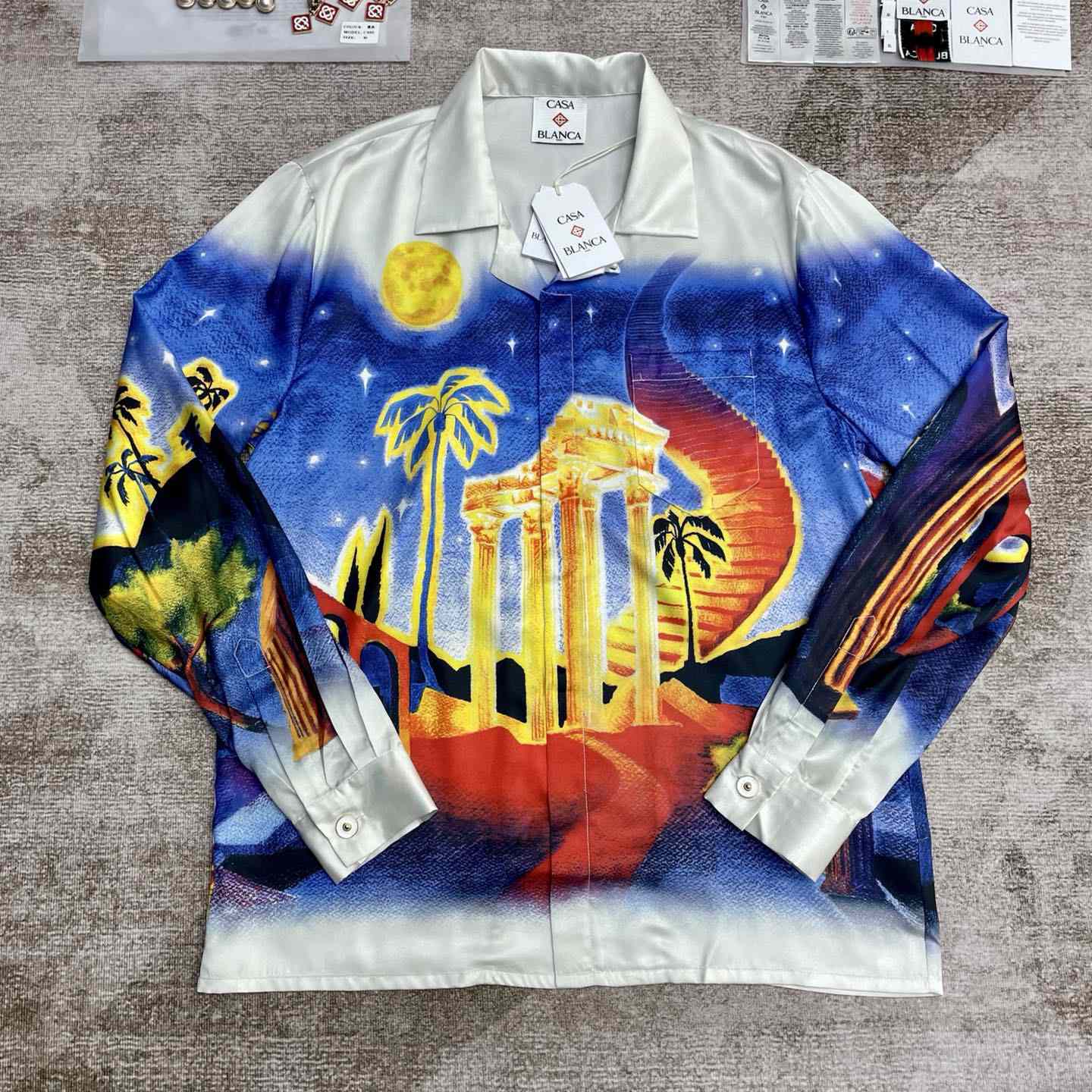 Casablanca Midnight Acropolis Silk Shirt   CA3530 - EUR FASHION