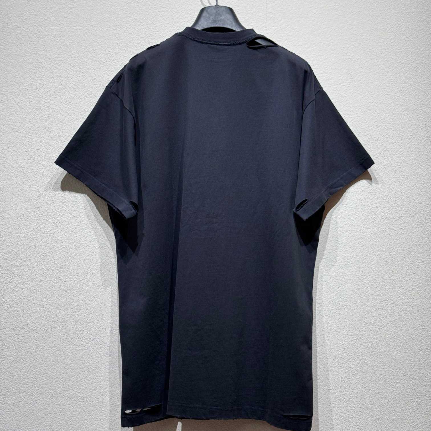 Balenciaga Optical T-Shirt Oversized In Washed Black - EUR FASHION