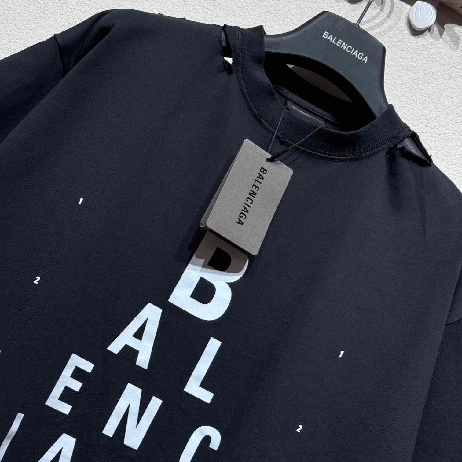 Balenciaga Optical T-Shirt Oversized In Washed Black - EUR FASHION
