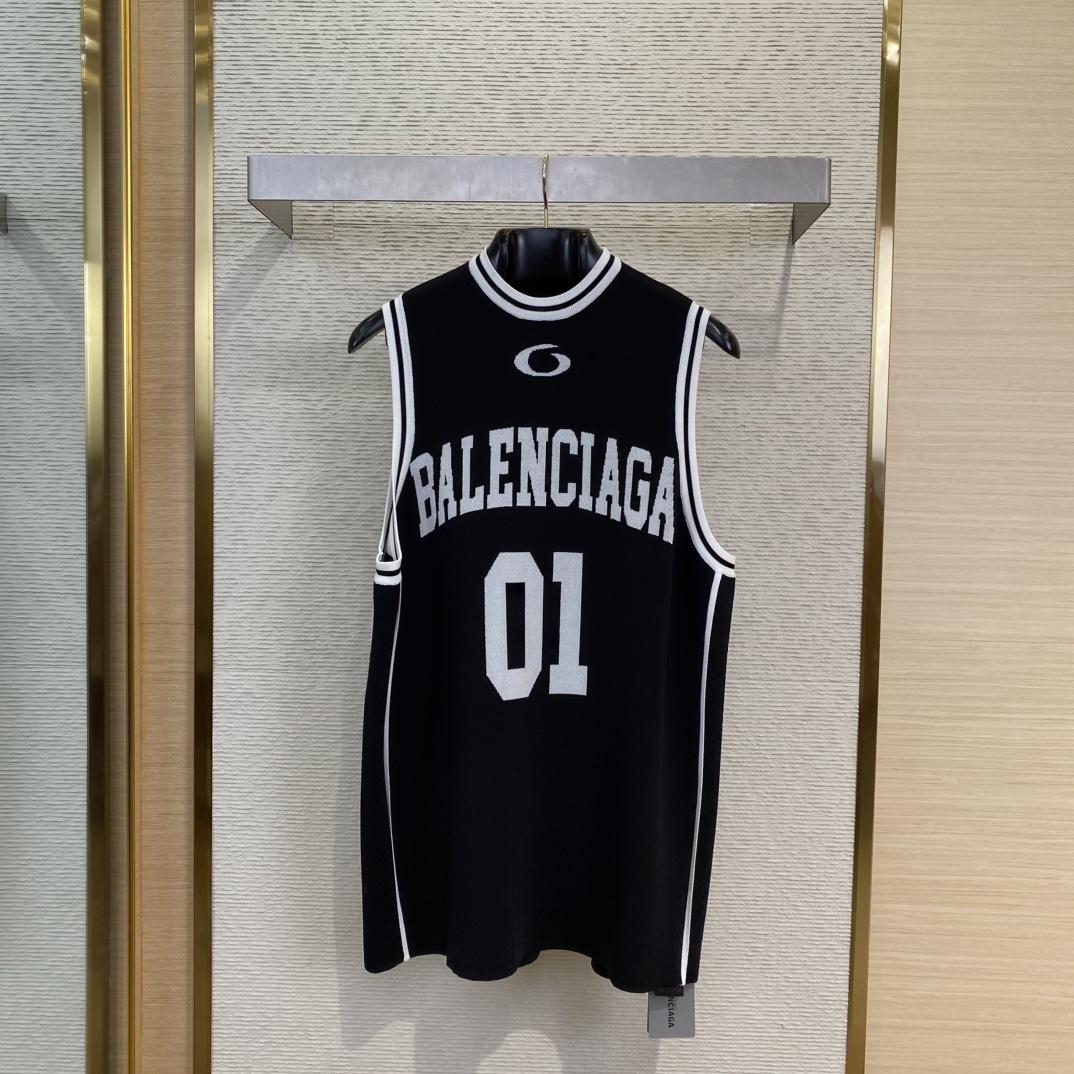 Balenciaga Basketball Series - Tank Top In Black And White  - EUR FASHION