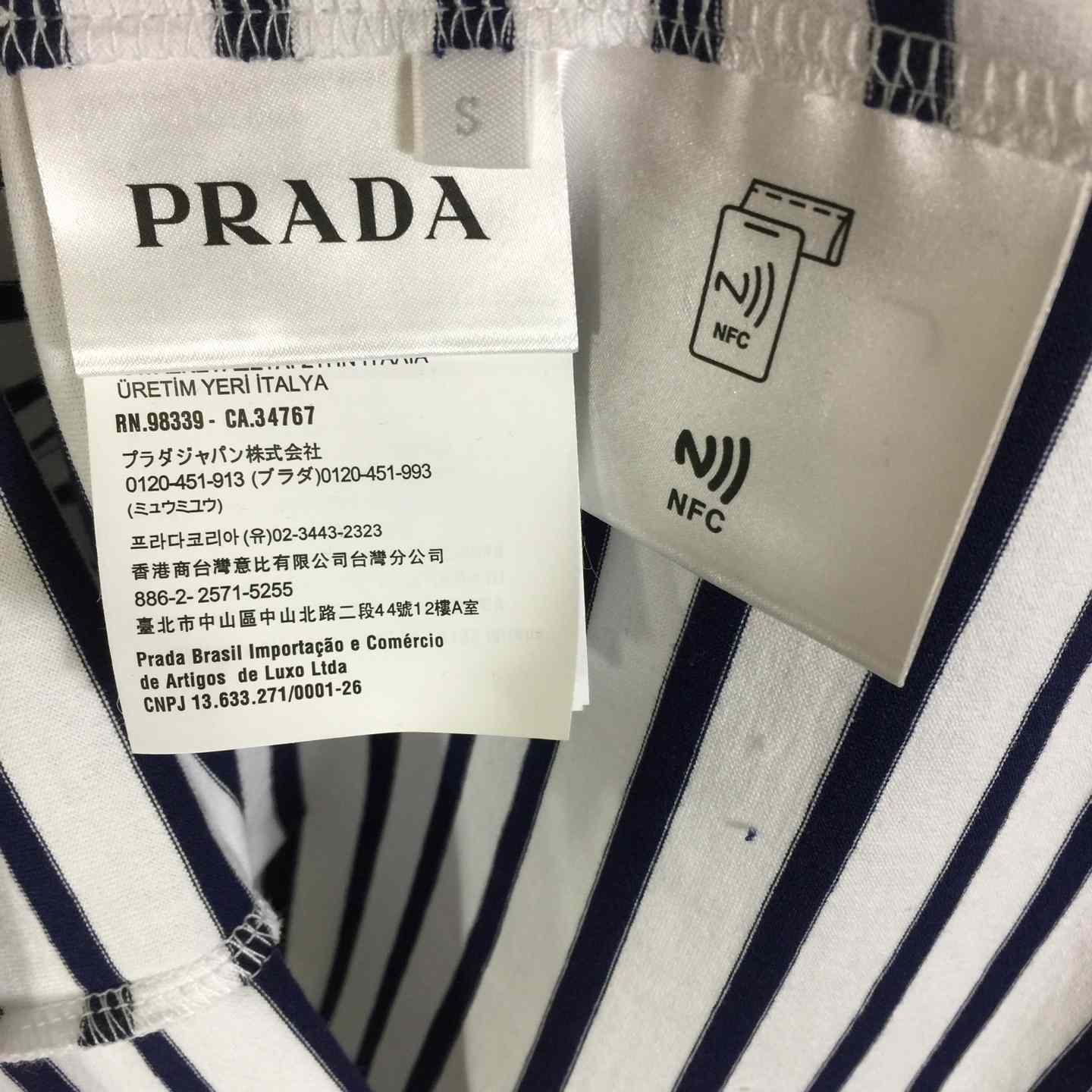 Prada Striped Cotton T-shirt  - EUR FASHION
