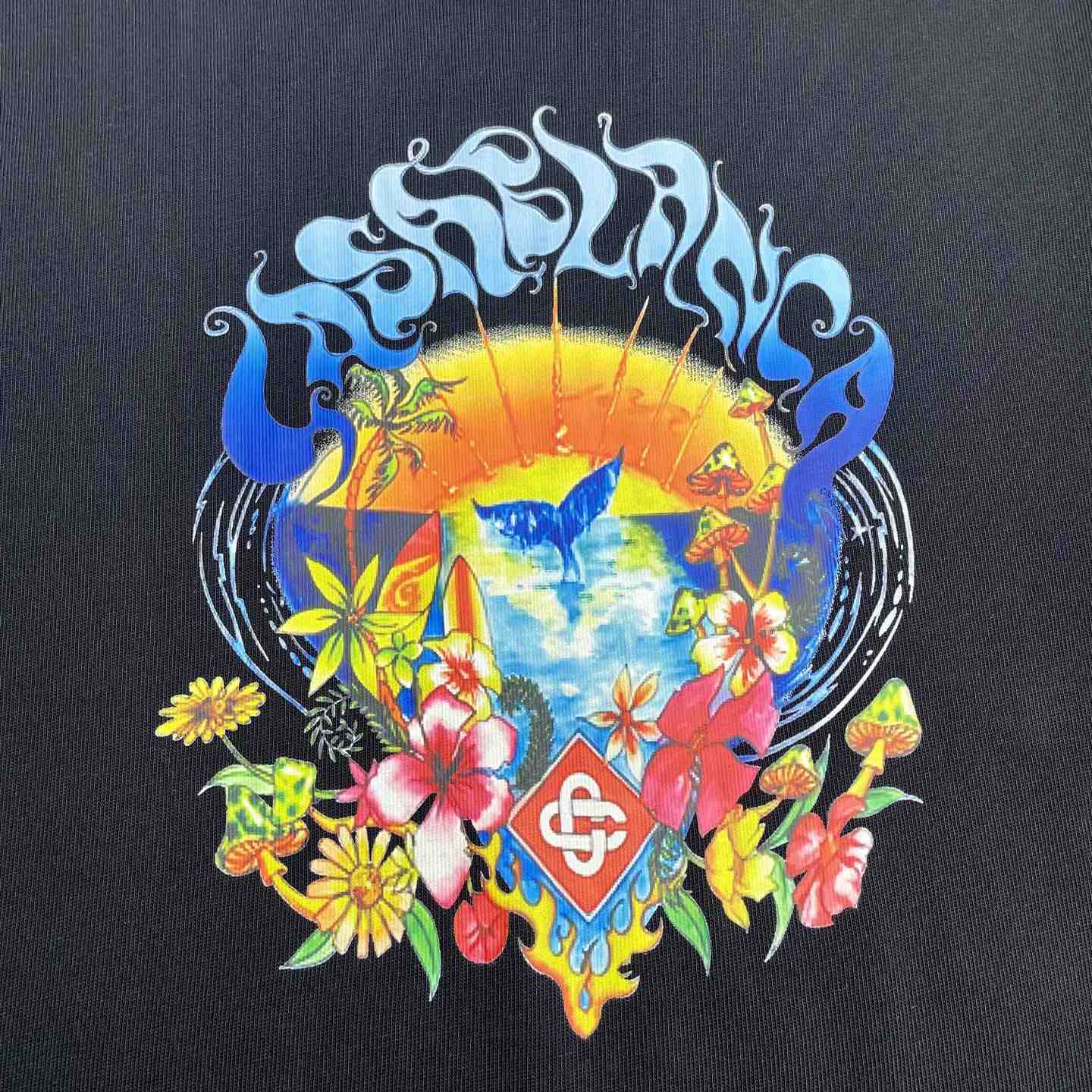 Casablanca Surf Trip Printed Tee - Black  C995 - EUR FASHION