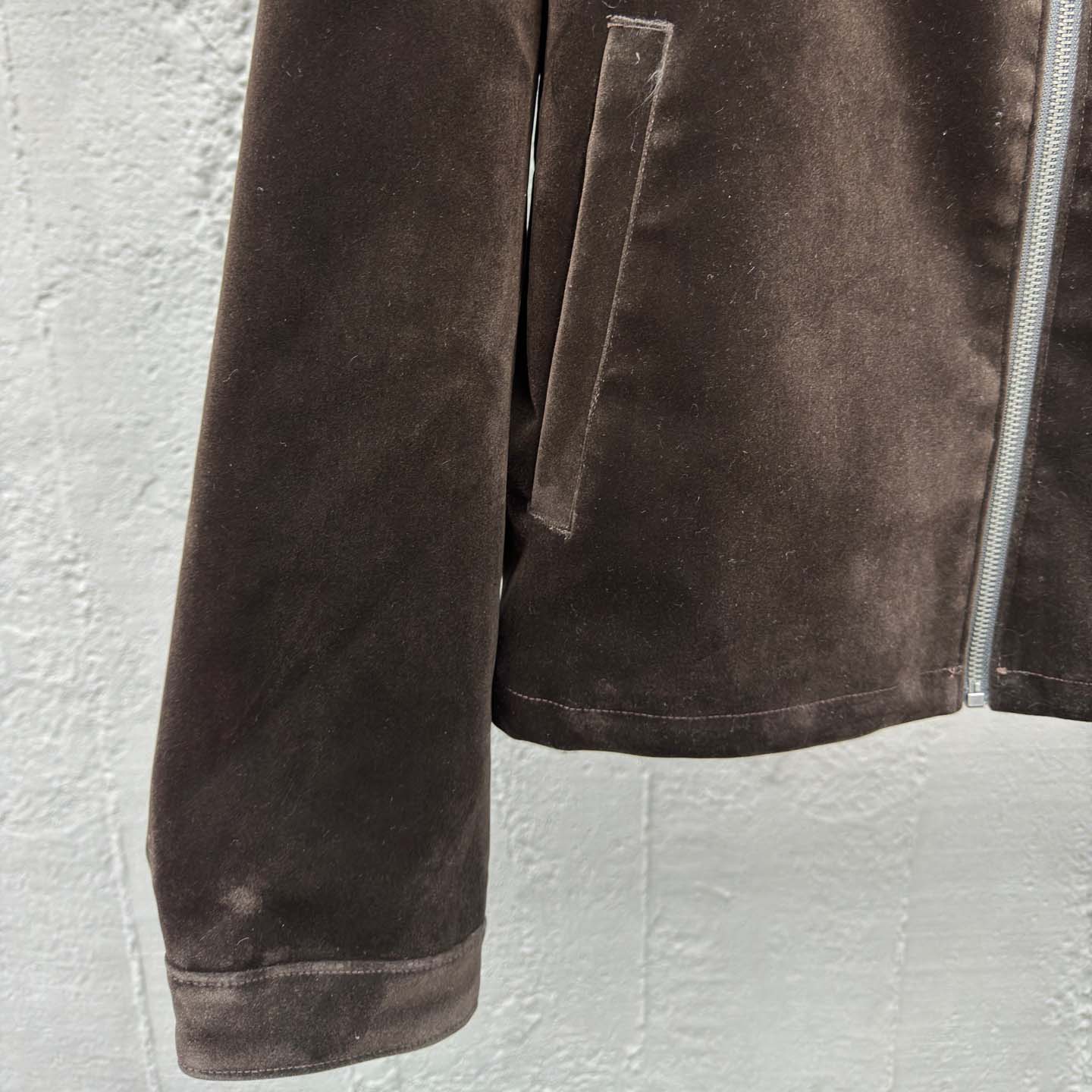 Prada Triangle-logo Velvet Blouson Jacket - EUR FASHION