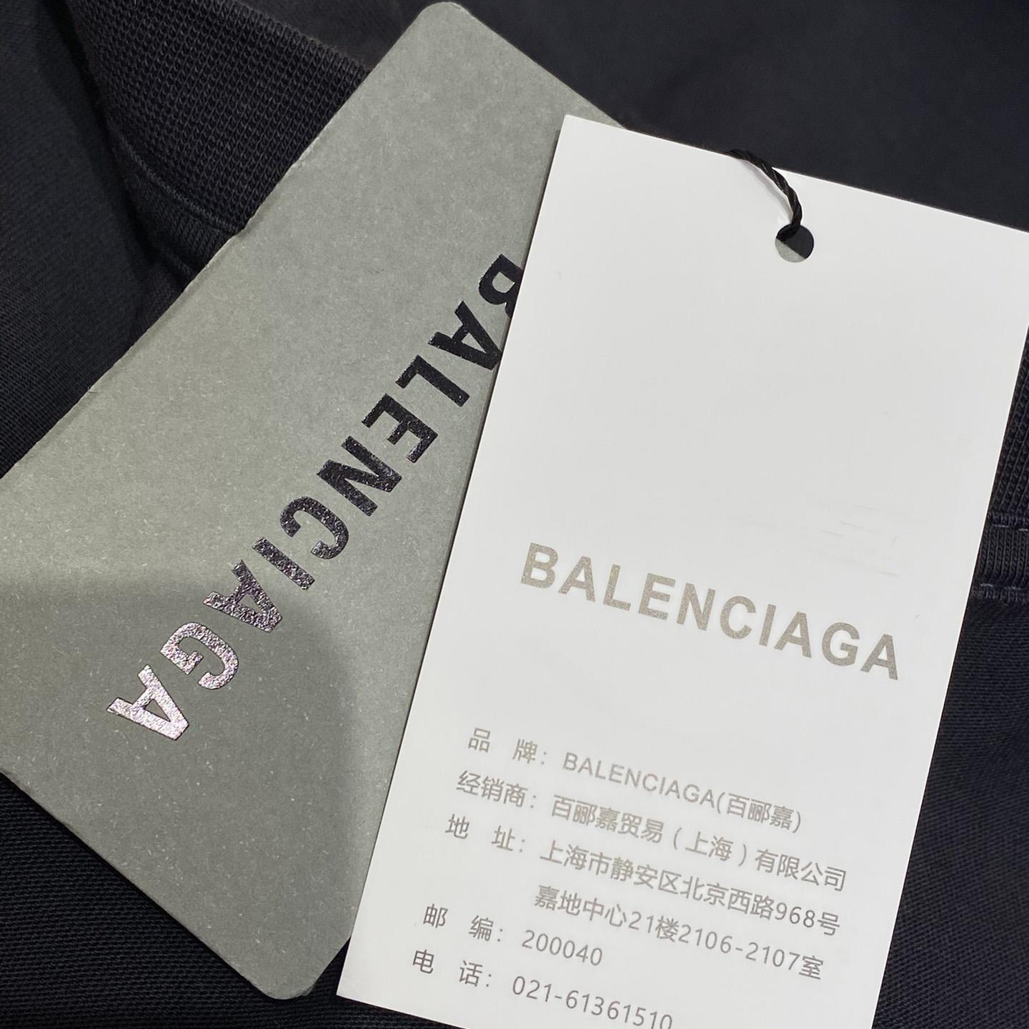 Balenciaga New Tape Type TR T-Shirt Medium Fit In Faded Washed Black - EUR FASHION