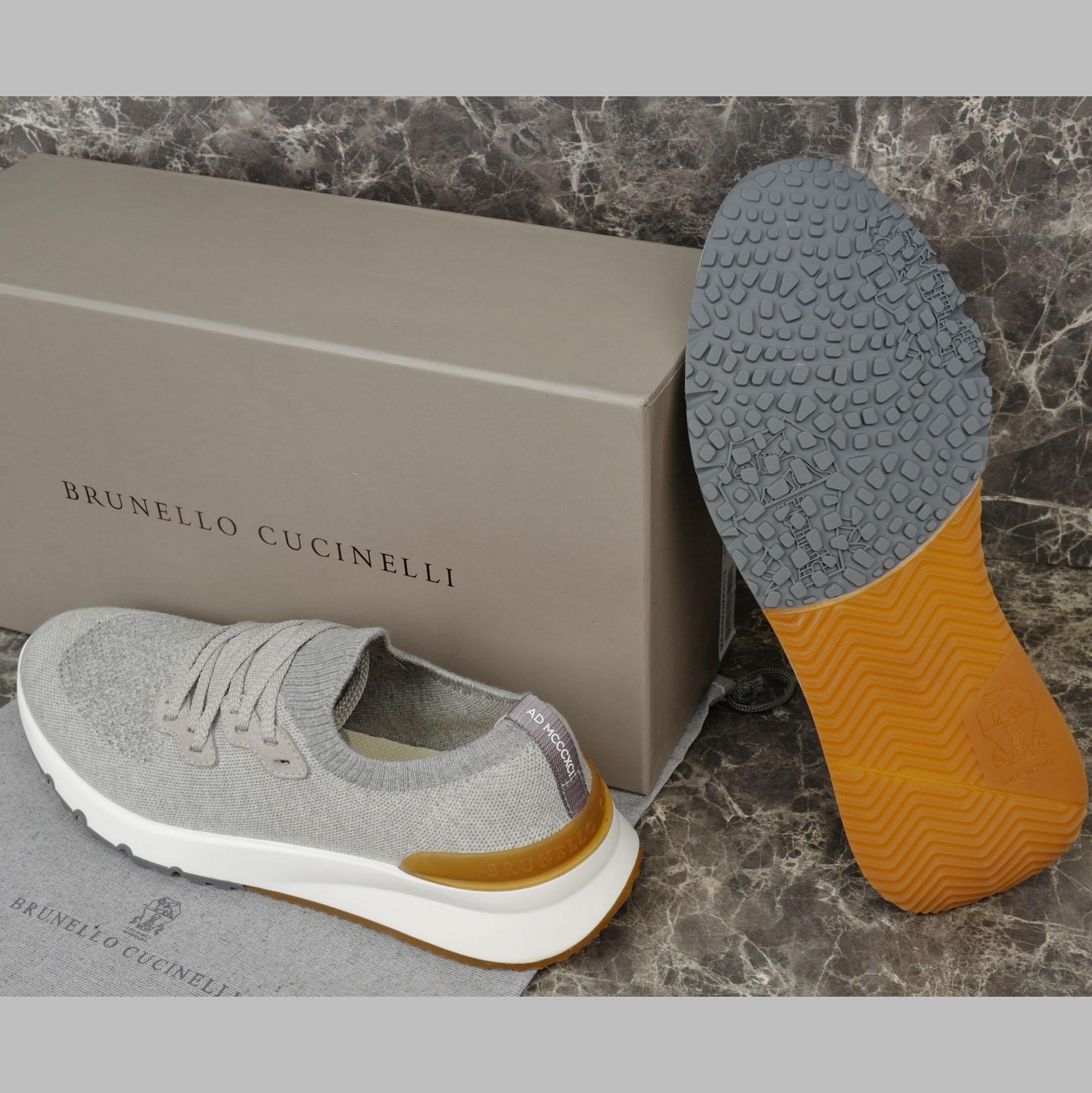 Brunello Cucinelli Cotton Chiné Knit Runners - EUR FASHION