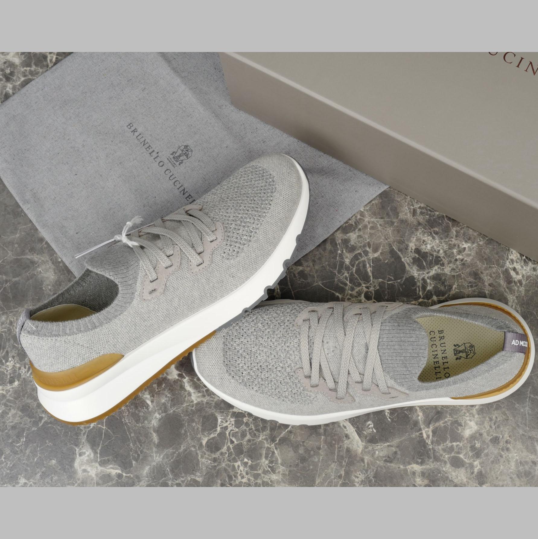 Brunello Cucinelli Cotton Chiné Knit Runners - EUR FASHION