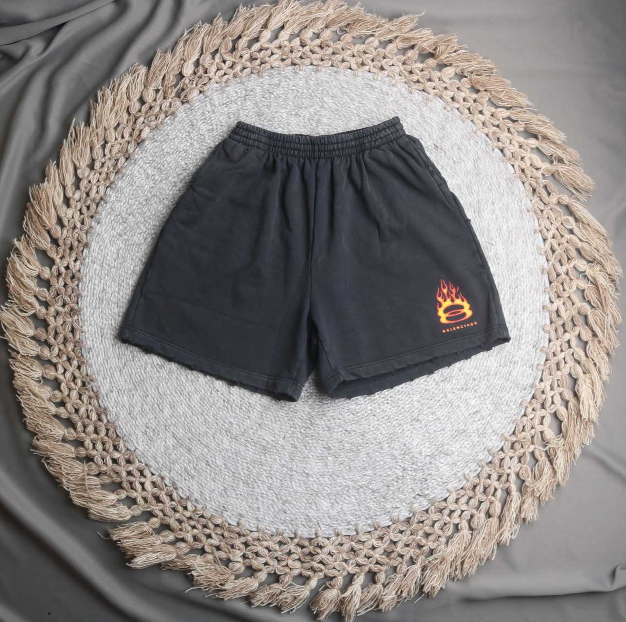 Balenciaga Burning Unity Arch Molleton Shorts  - EUR FASHION