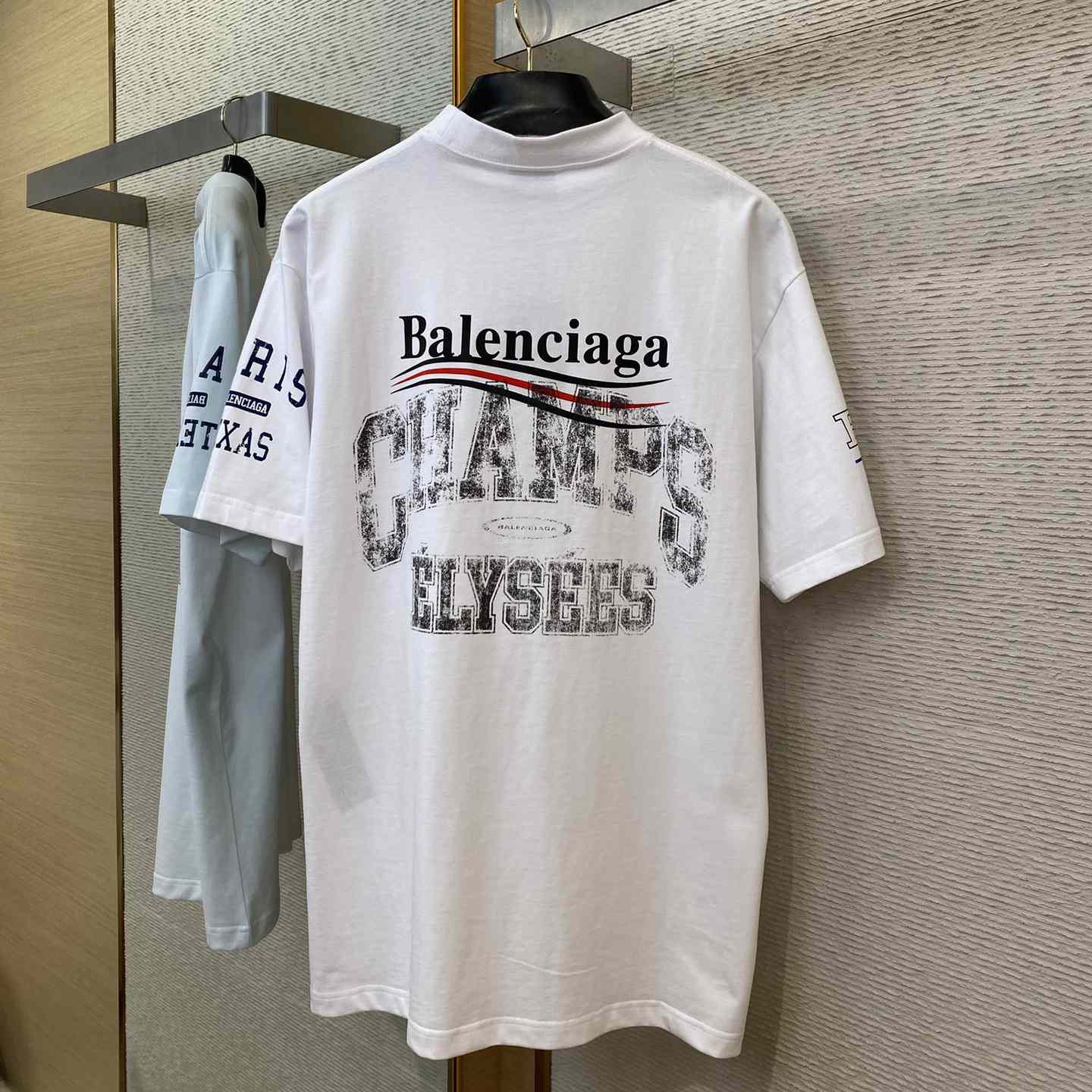 Balenciaga Overlayer Political Campaign T-Shirt Small Fit In White  - EUR FASHION