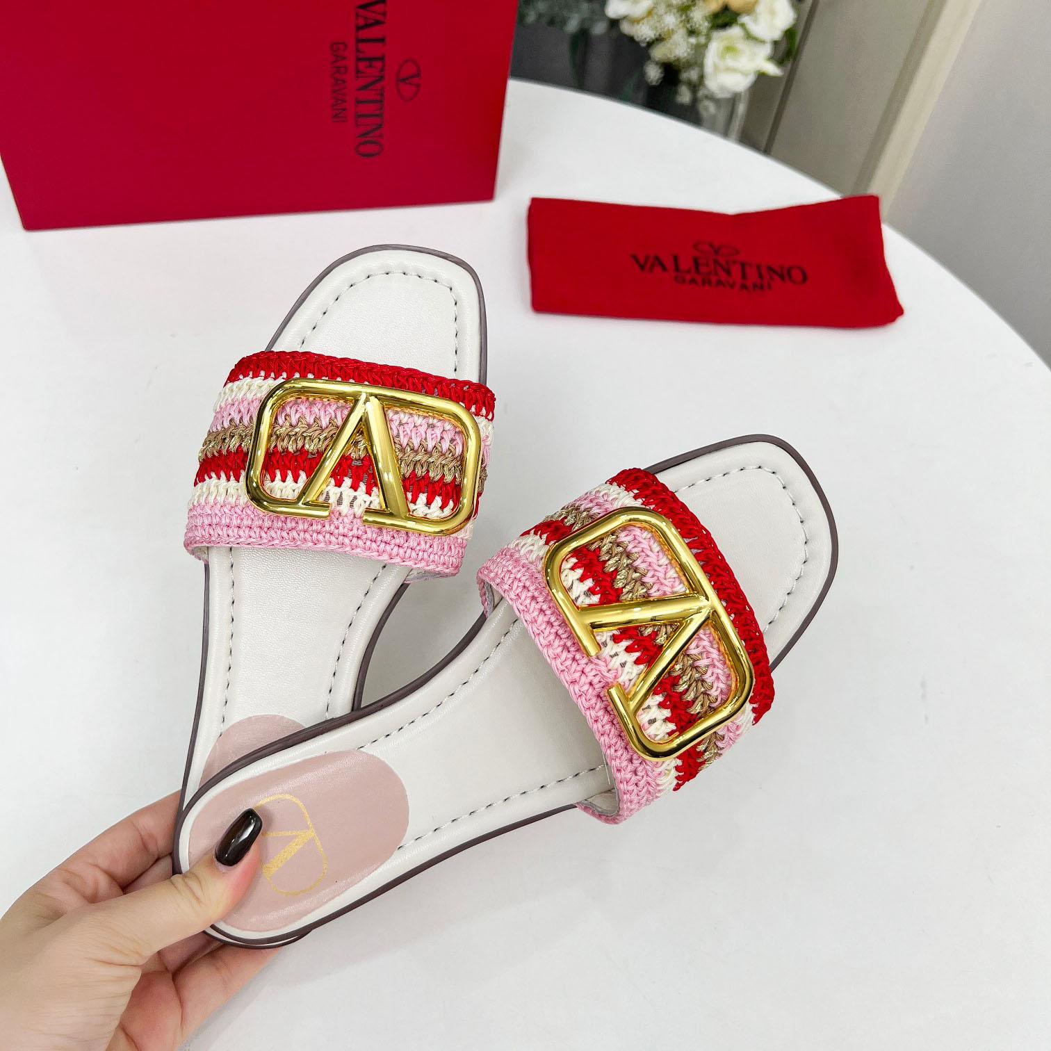 Valent Women's Pink Flat Sandals - EUR FASHION