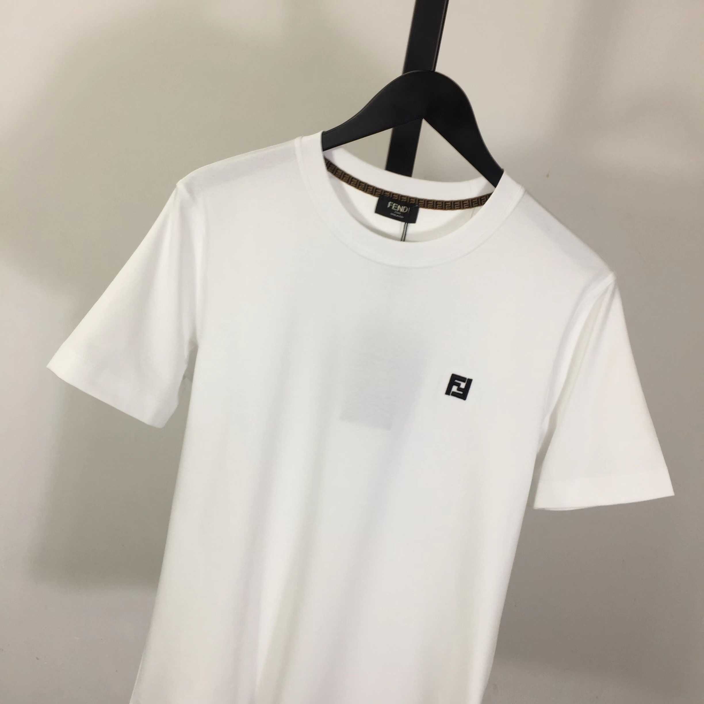 Fendi Cotton Jersey T-shirt With Embroidery - EUR FASHION