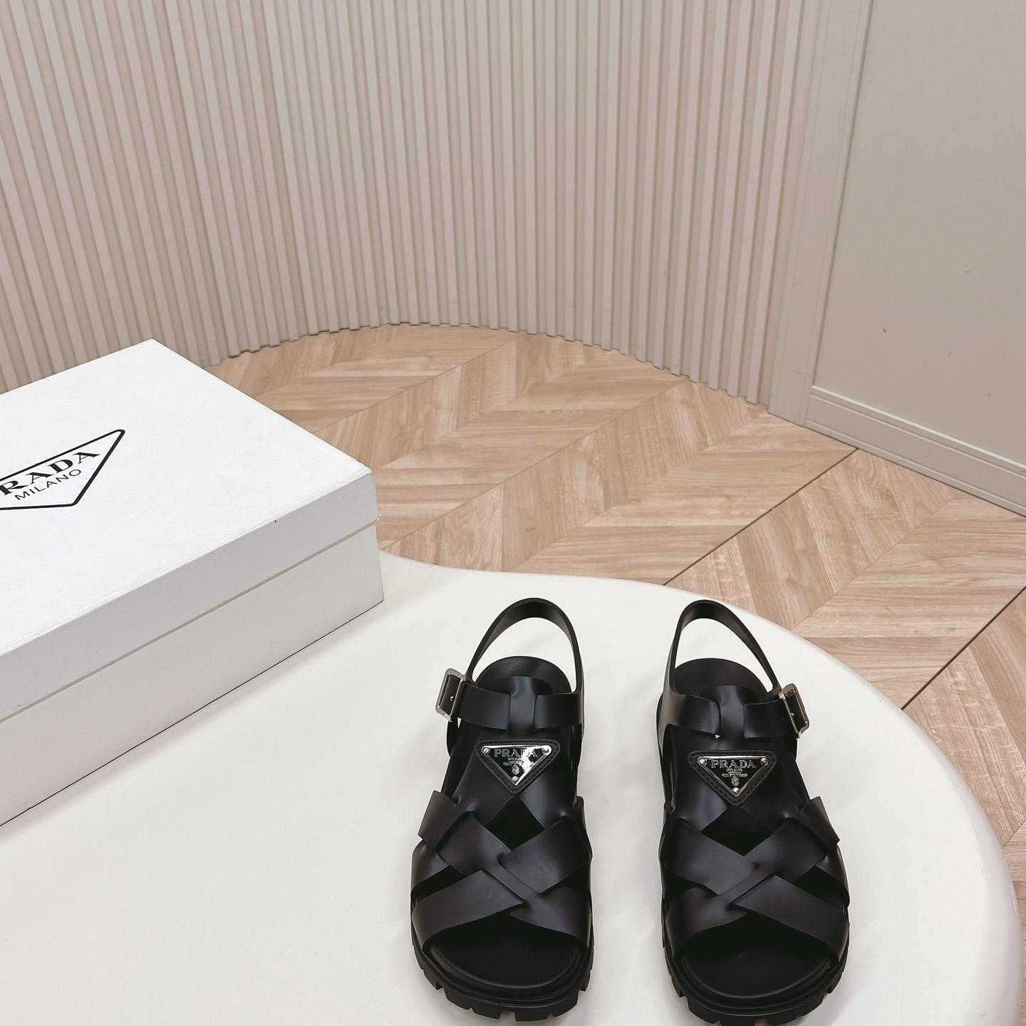 Prada Crisscross Rubber Sandals - EUR FASHION
