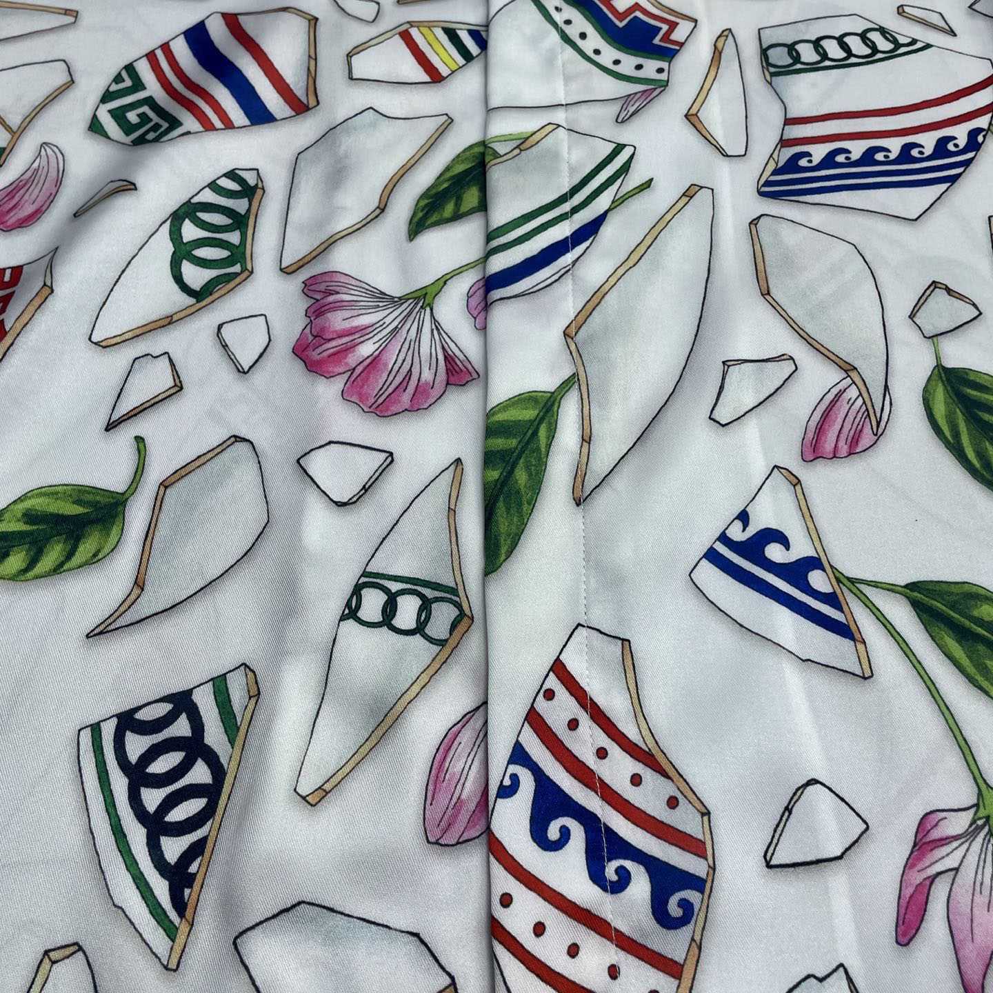 Casablanca Le Vase Brise Short Sleeve Silk Shirt    CA3531 - EUR FASHION