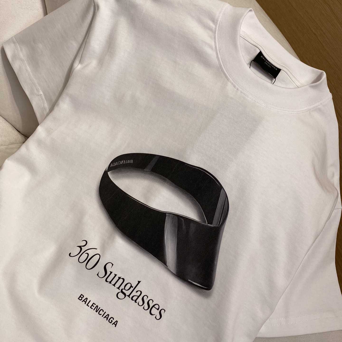 Balenciaga 360 Sunglasses T-Shirt Medium Fit In Dirty White - EUR FASHION