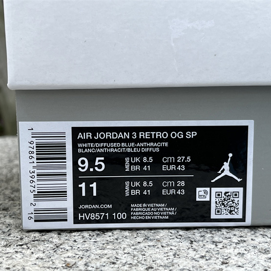 A Ma Maniére x Air Jordan 3 OG SP “Diffused Blue”   HV8571-100  - EUR FASHION