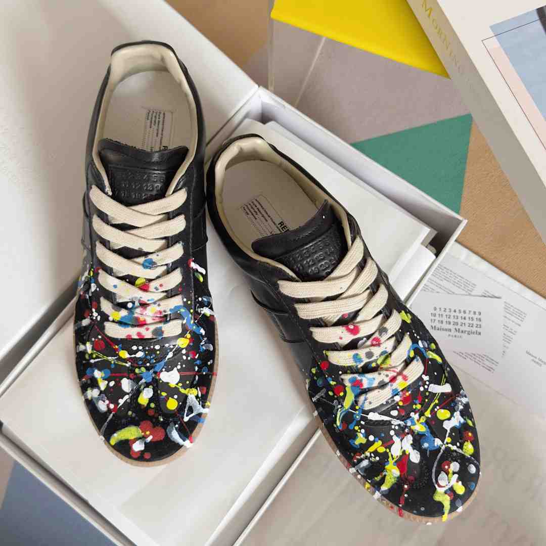 Maison Margiela Wmns Replica Low 'Paint Splatter - Black Pollock' - EUR FASHION