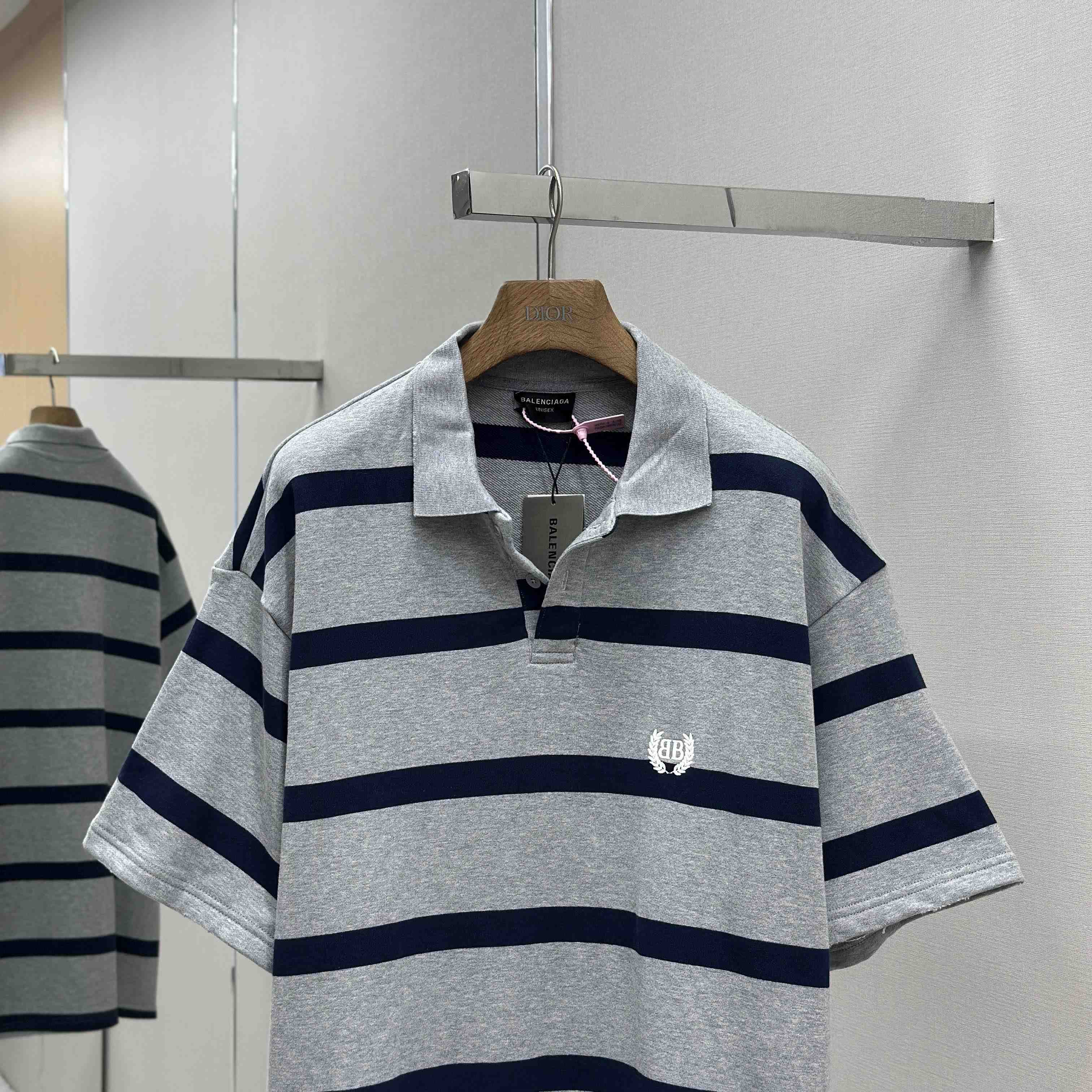 Balenciaga Laurel Classic Oversized Polo In Heavy Grey - EUR FASHION