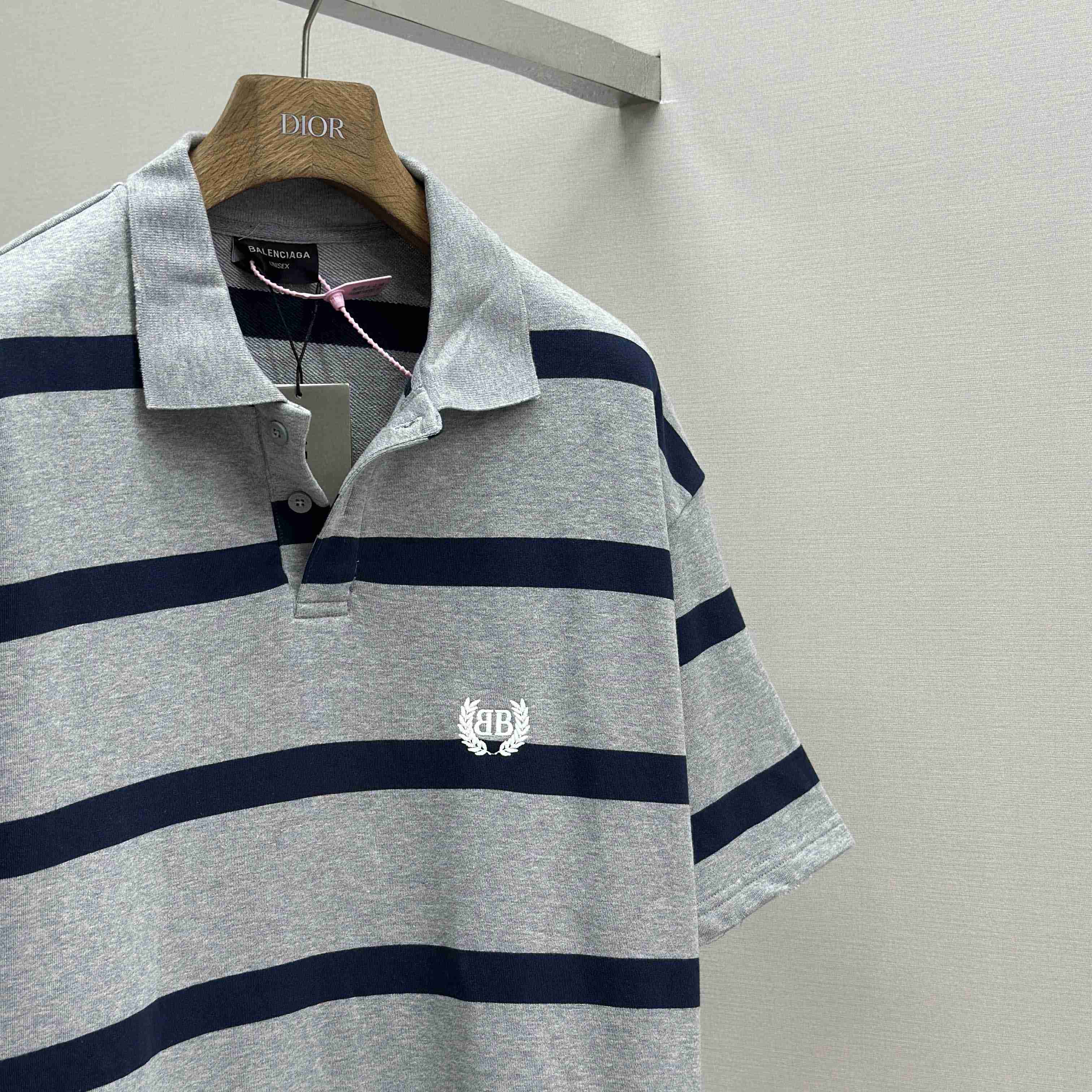 Balenciaga Laurel Classic Oversized Polo In Heavy Grey - EUR FASHION